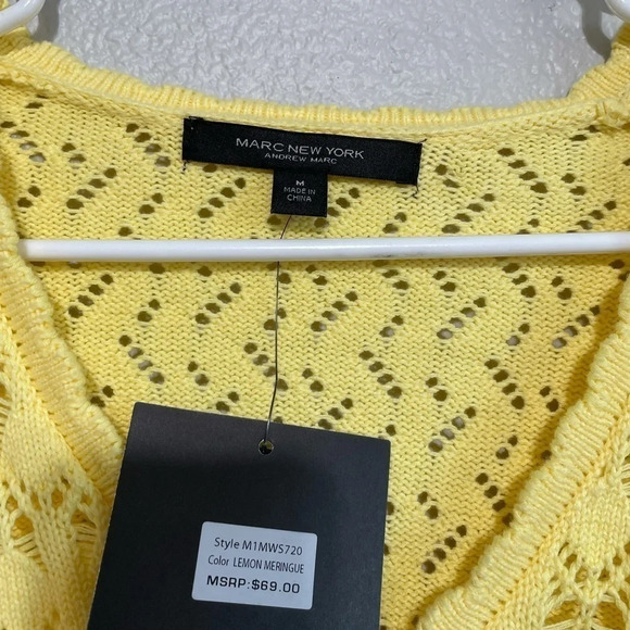 Marc NewYork Yellow Ruffle Cable Knit Sweater​ NWT NEW​​​ - Picture 3 of 3